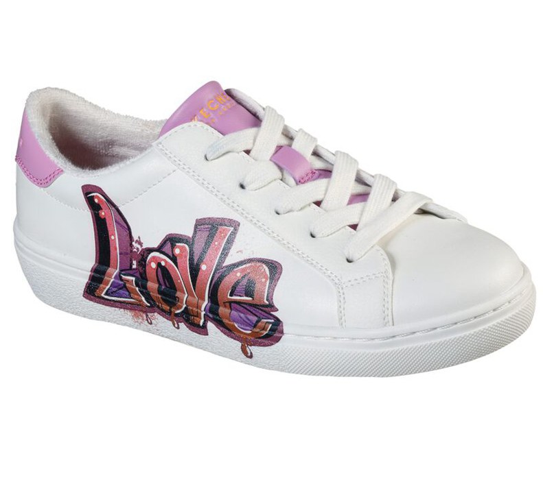 Skechers Goldie - Dripping With Love - Womens Sneakers White/Lavender [AU-ZM2008]